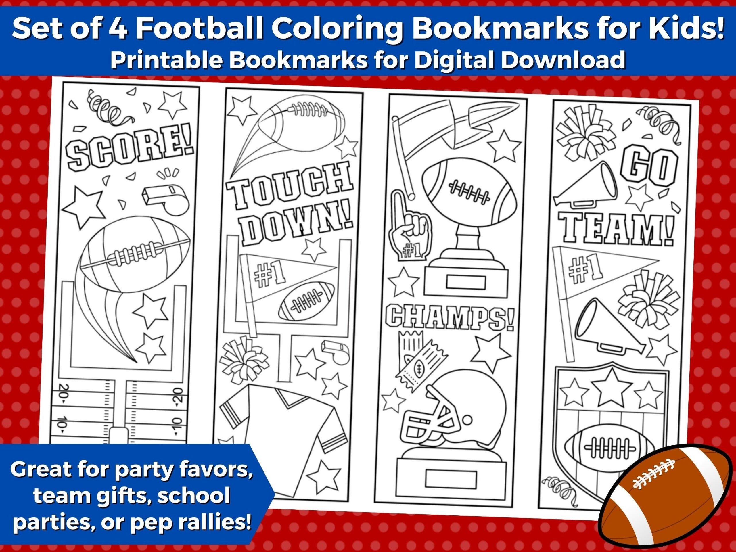 Printable Football Bookmarks For Kids