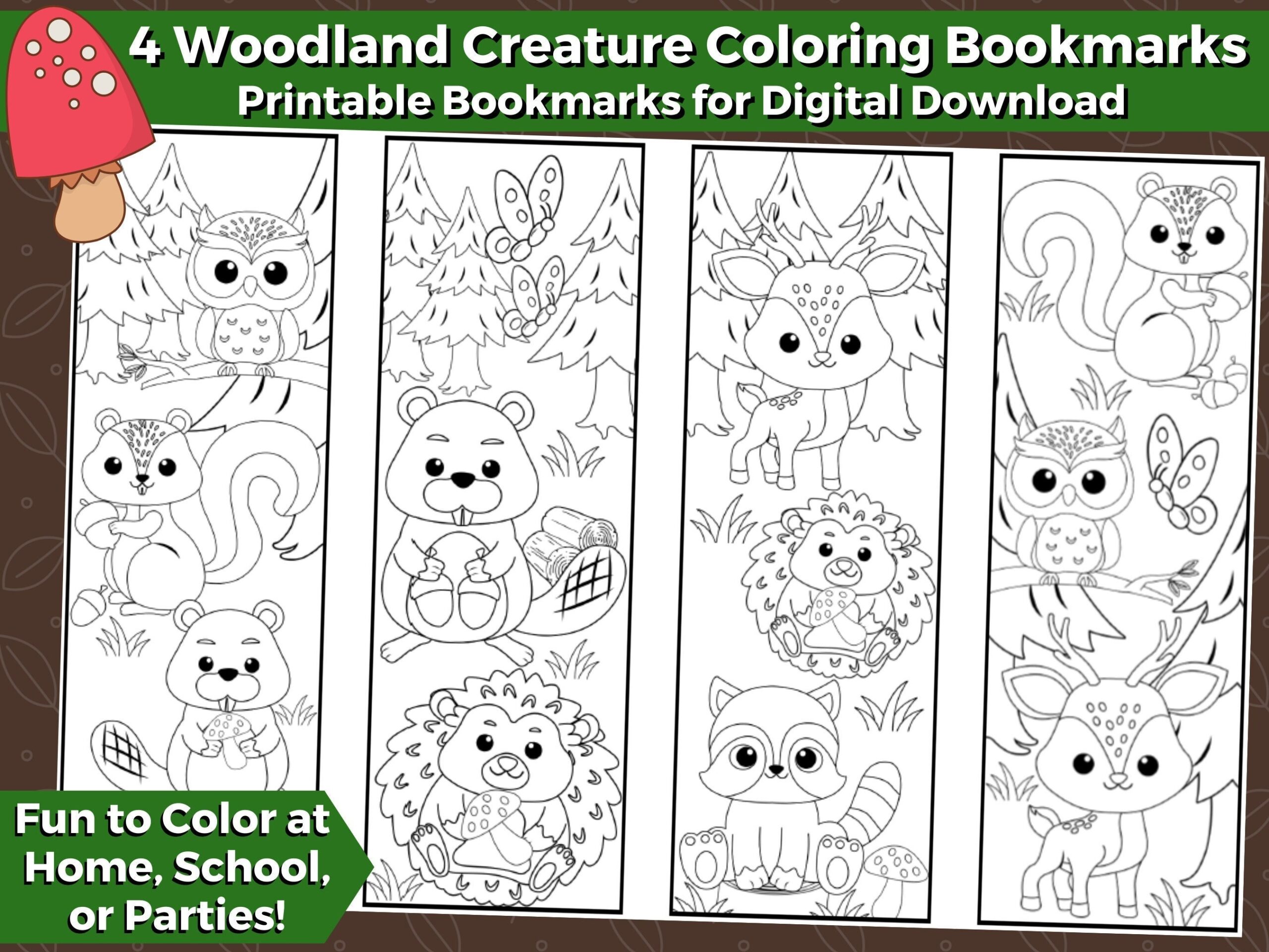 Printable Animal Bookmarks To Color