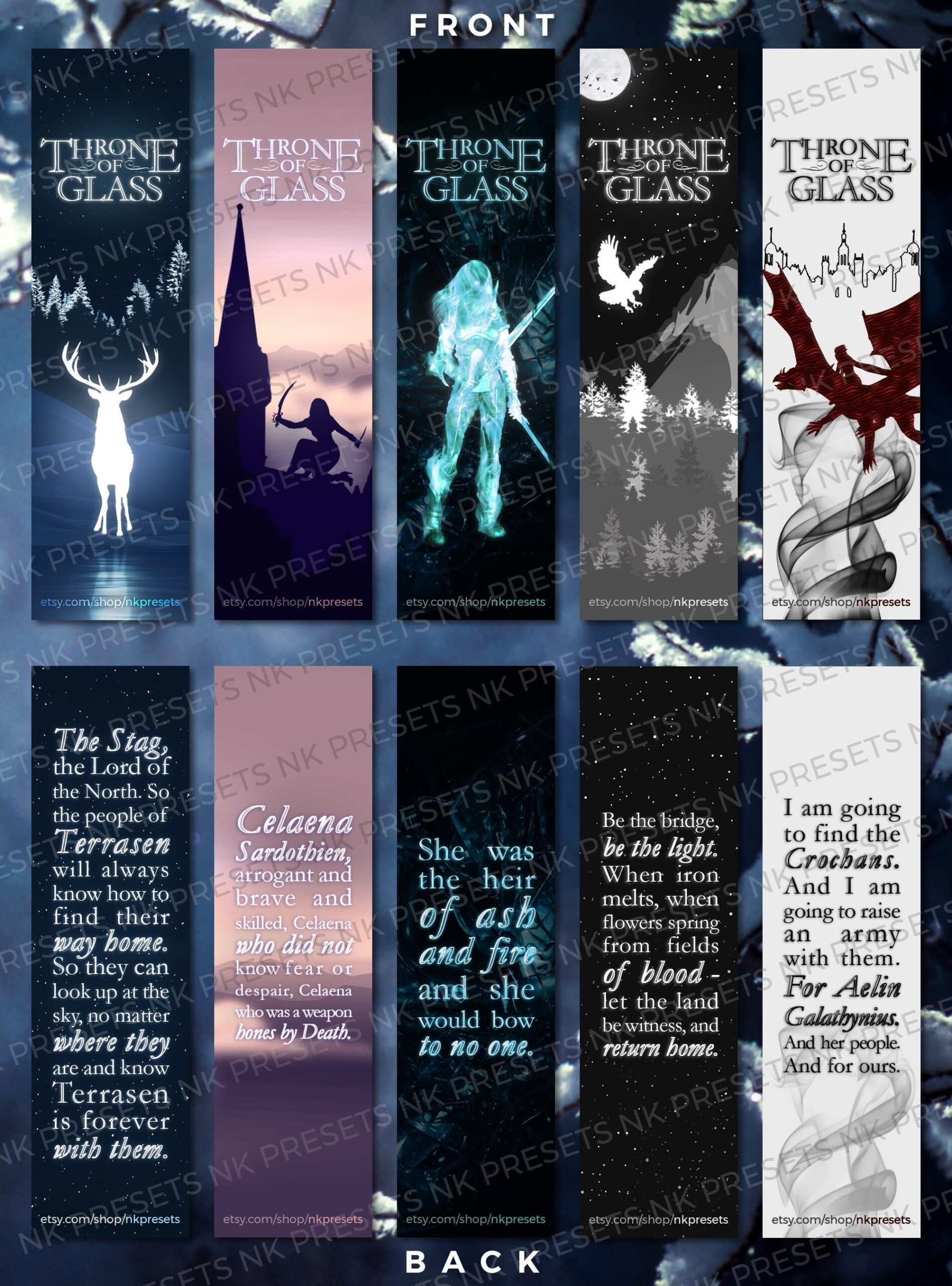 Throne Of Glass Bookmark Printable