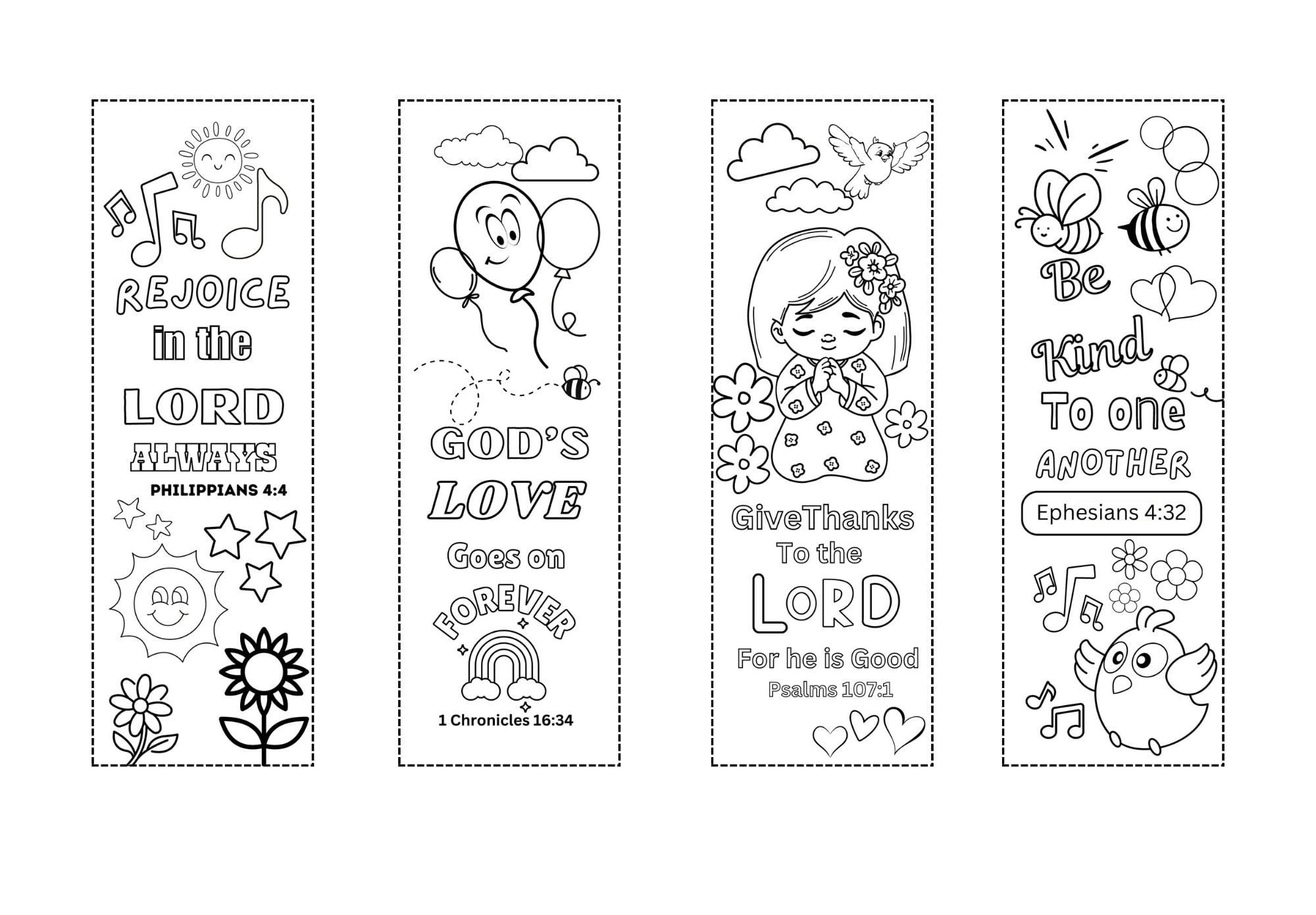 1 Chronicles 16:34 Printable Bookmarks