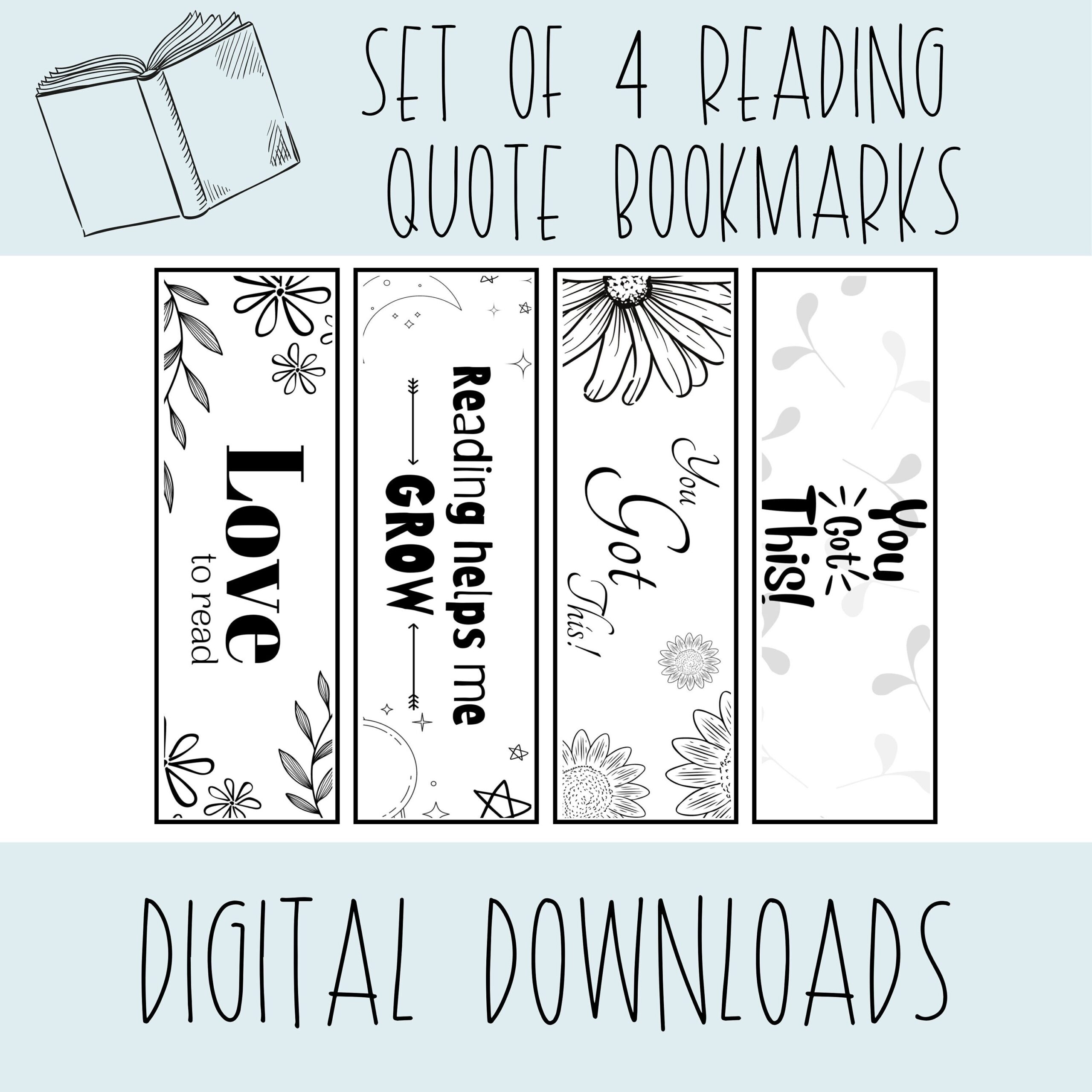 Printable Bookmarks That Are Black And White