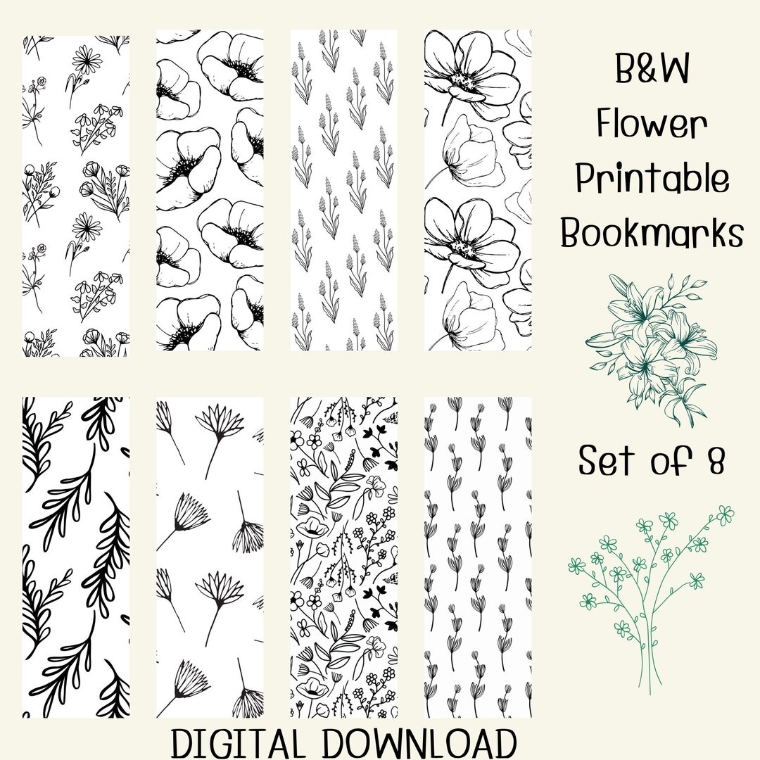 Black And White Vintage Printable Bookmarks