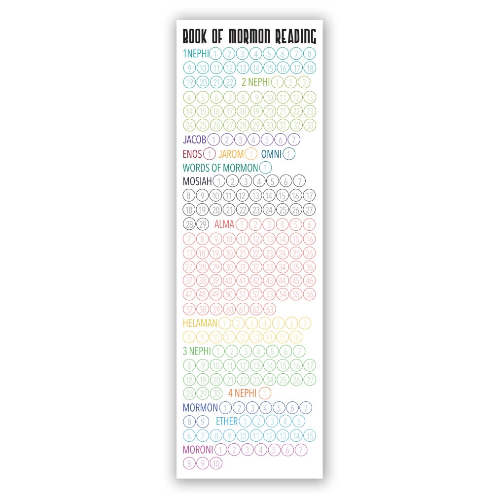 Printable Book Of Mormon Reading Chart Bookmark