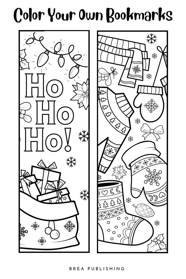 Merry Christmas Coloring Bookmarkers Printable