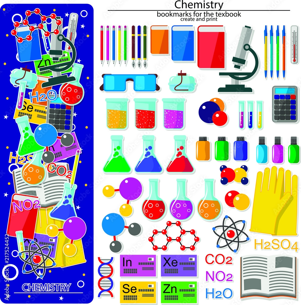 Science Bookmarks Printable Element Clipart