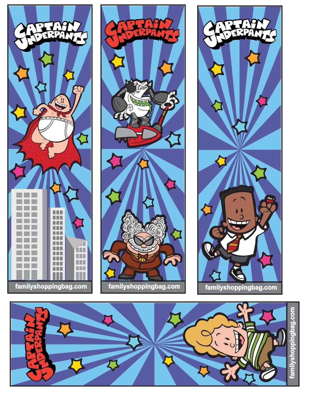 Captain Underpants Free Printable Bookmarks