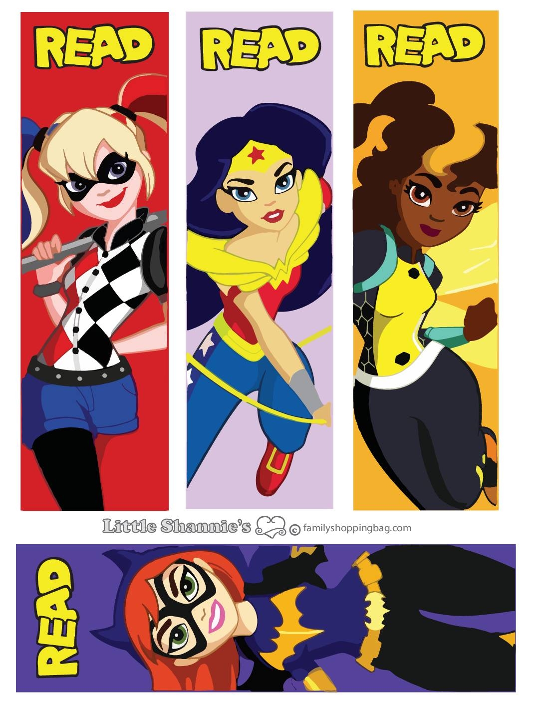 Printable Bookmark Free Dc Superhero Girls