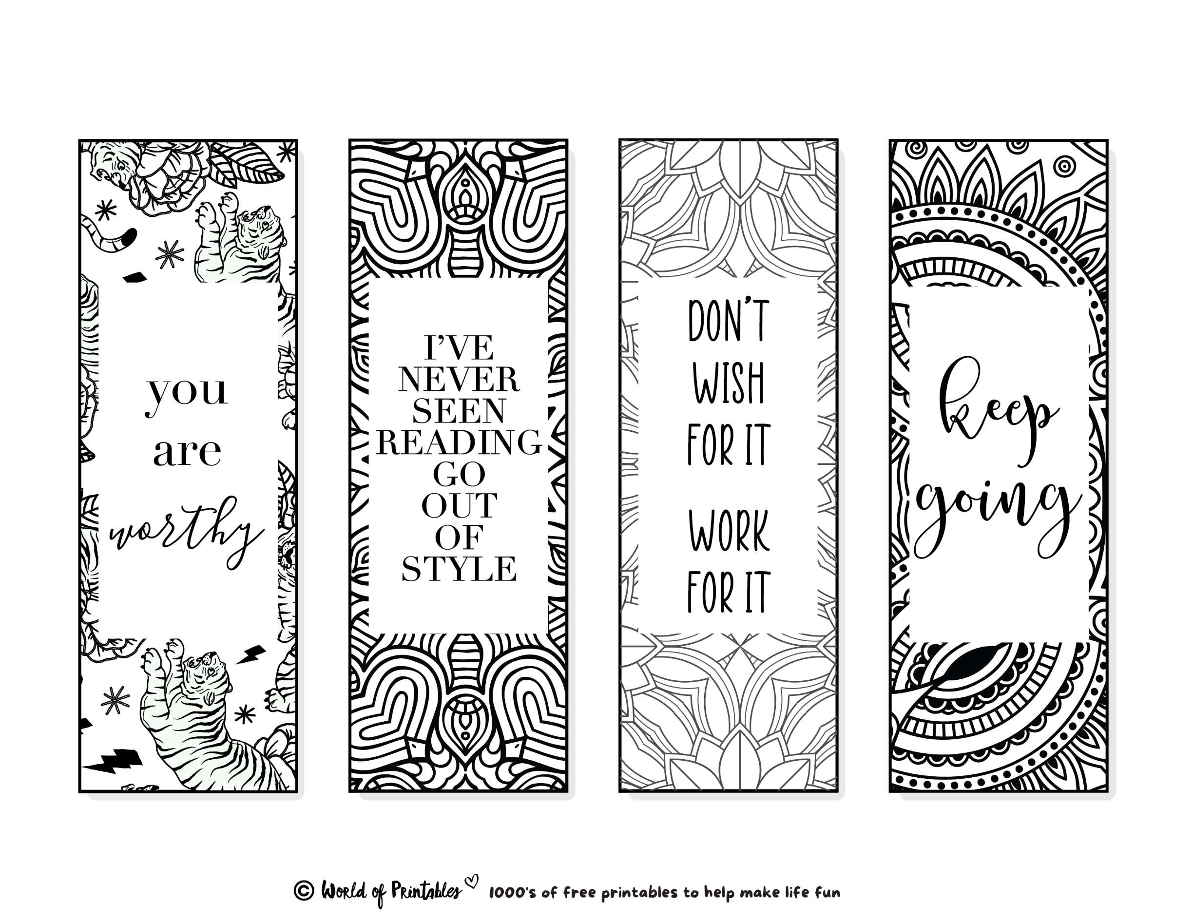 Free Printable Inspirational Bookmarks Templates