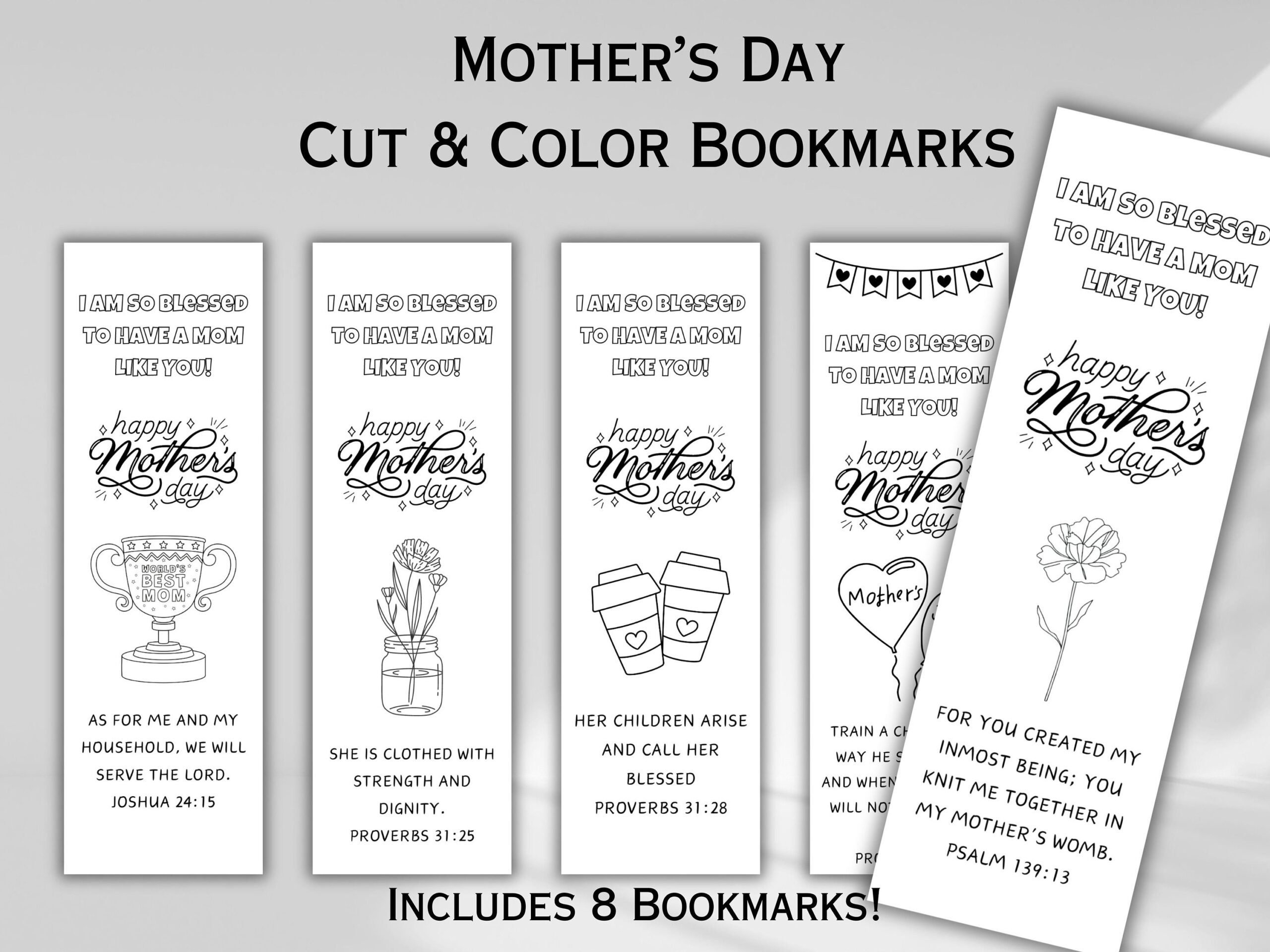 Christian Mother'S Day Bookmarks Printable