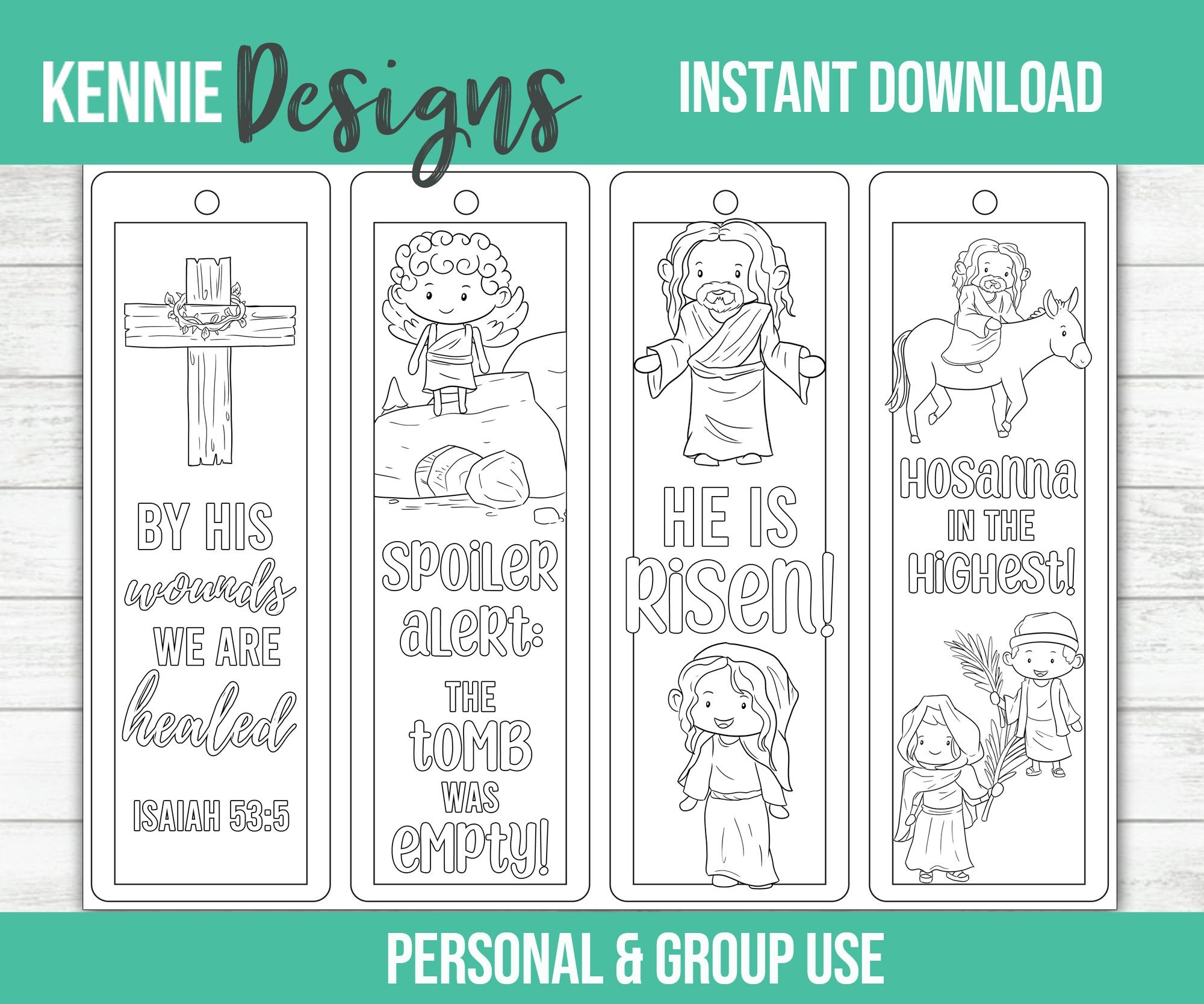 Easter Christian Bookmark Coloring Printable Preschool