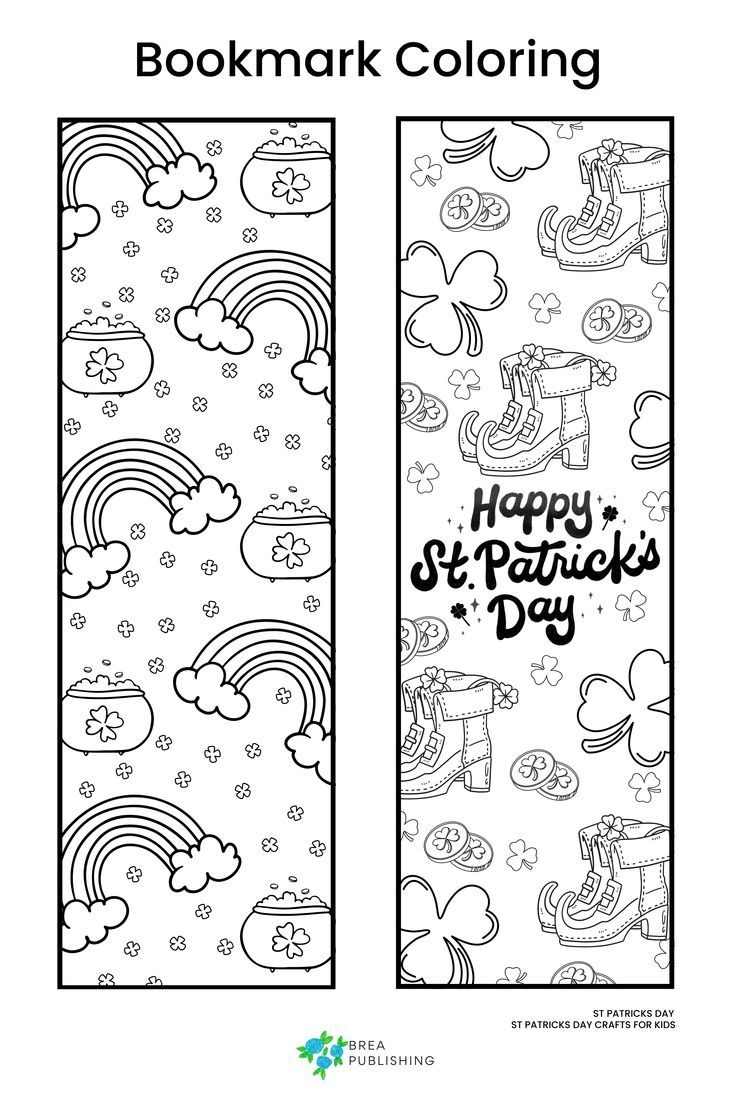 Free Printable Coloring St Pattys Day Bookmarks