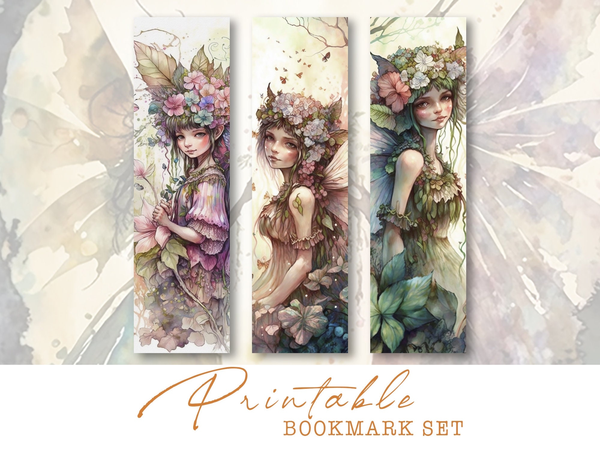 Printable Bookmark Designs Flower Fairy A