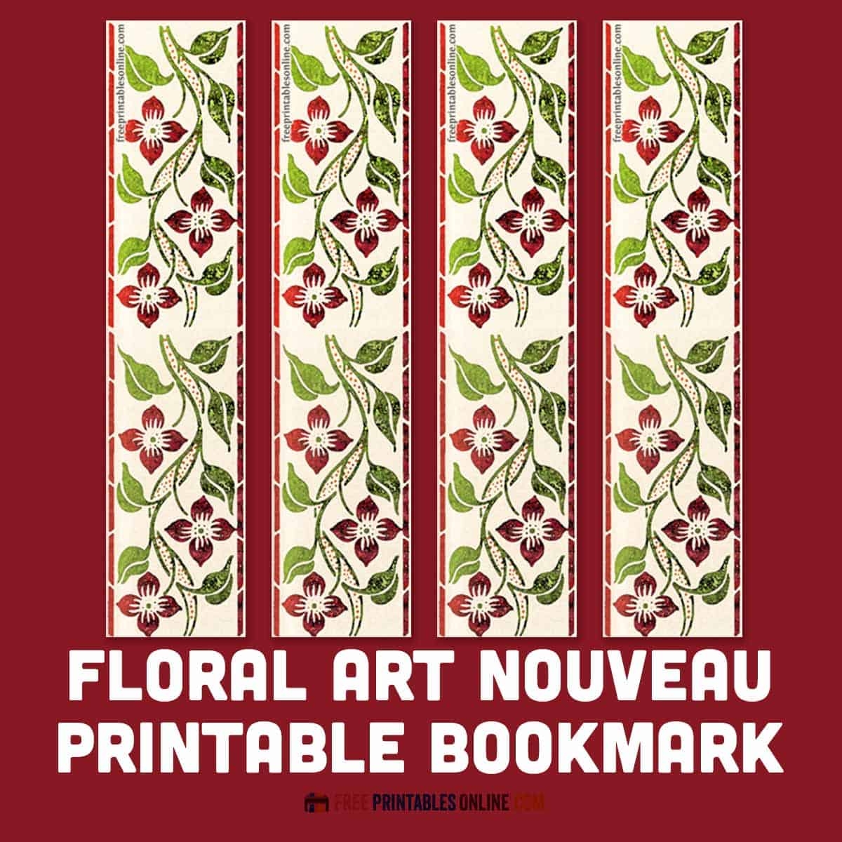 Printable Bookmarks Free Art Nouveau