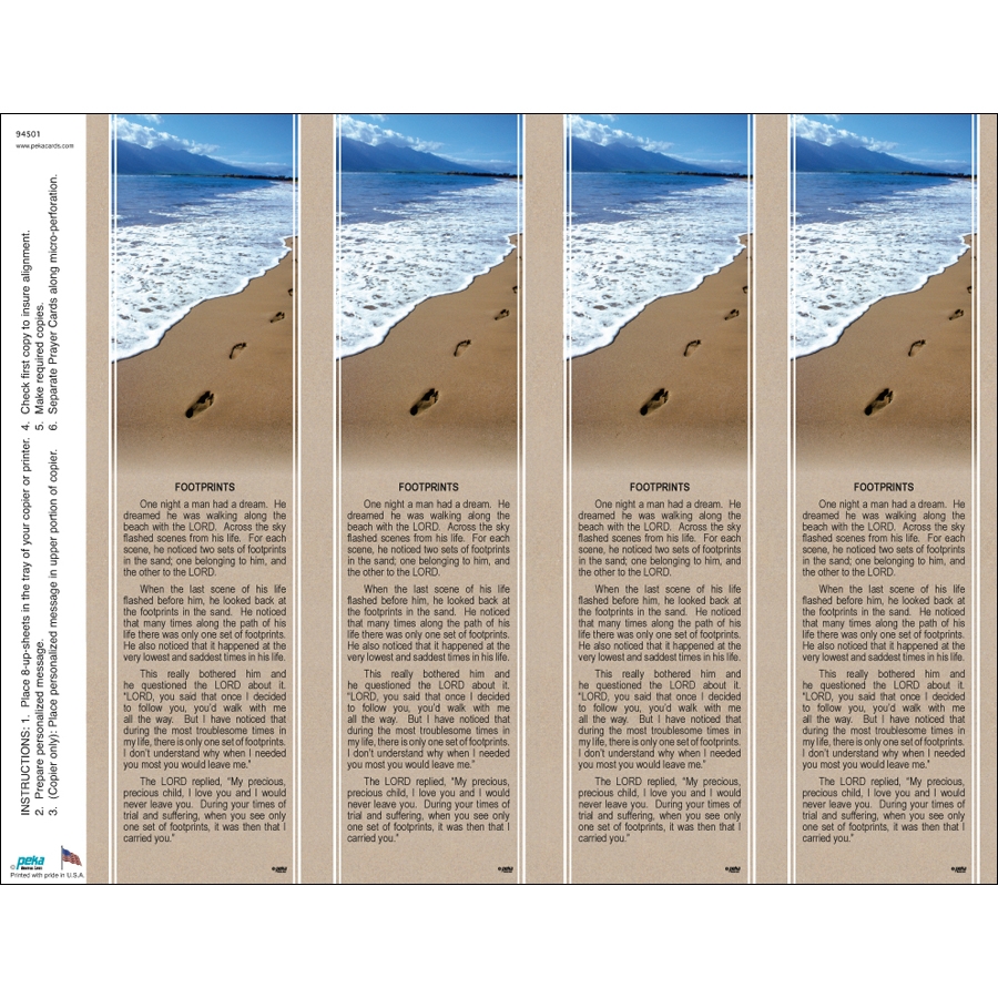 Free Printable Footprints In The Sand Bookmark