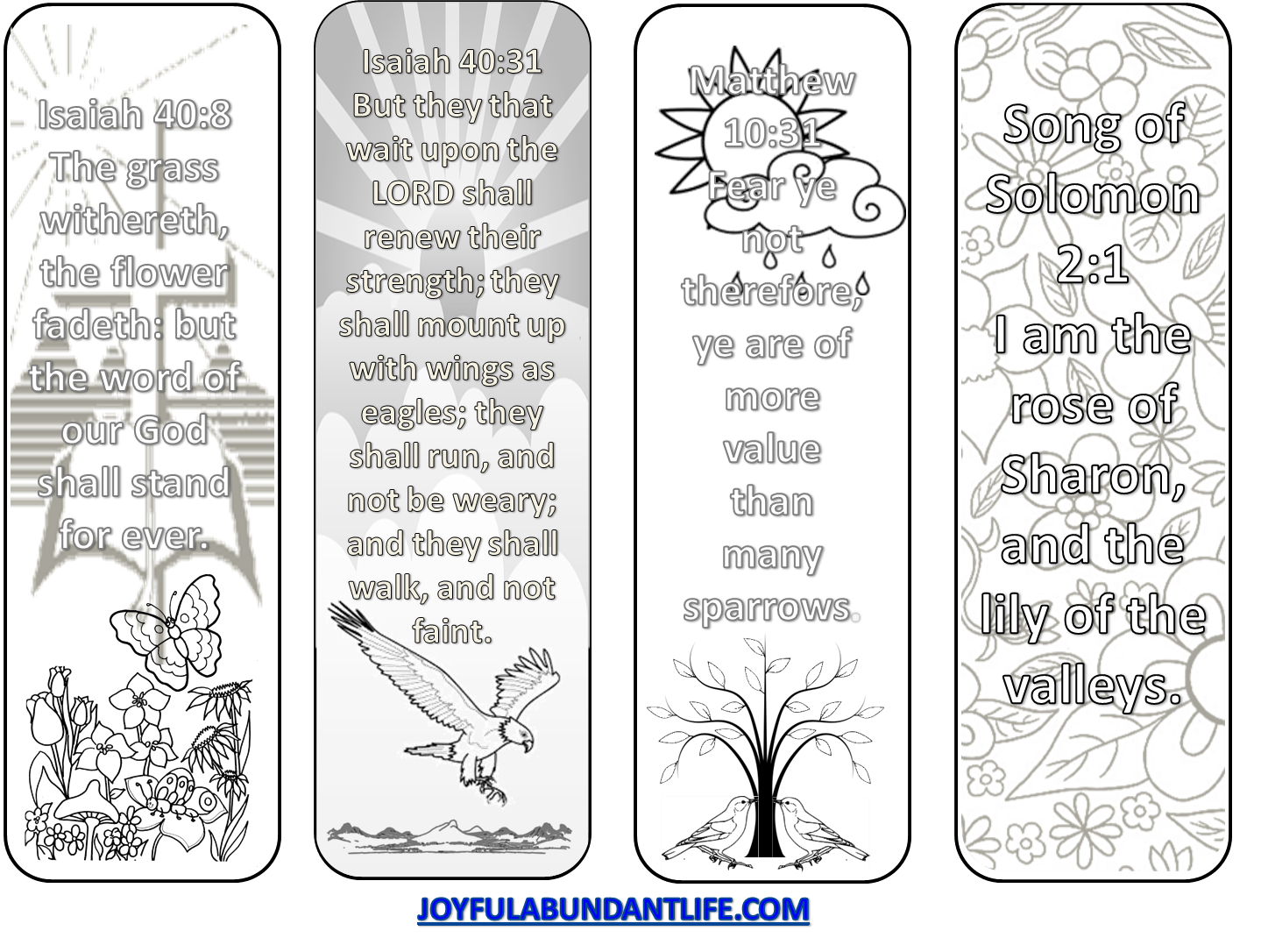 Free Printable Scripture Bookmarks To Color