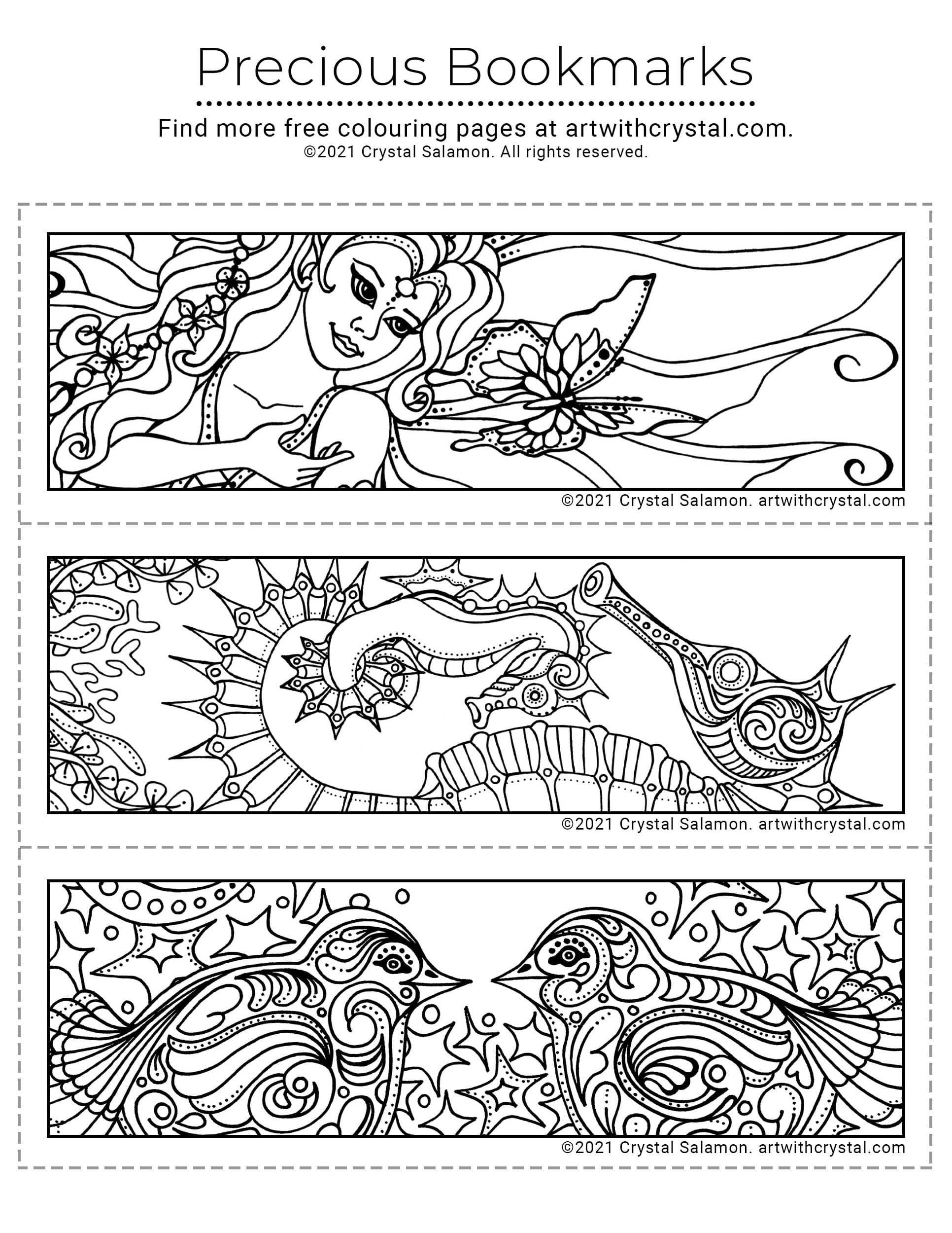 Printable Bookmark Designs Fantasy Coloring Pages