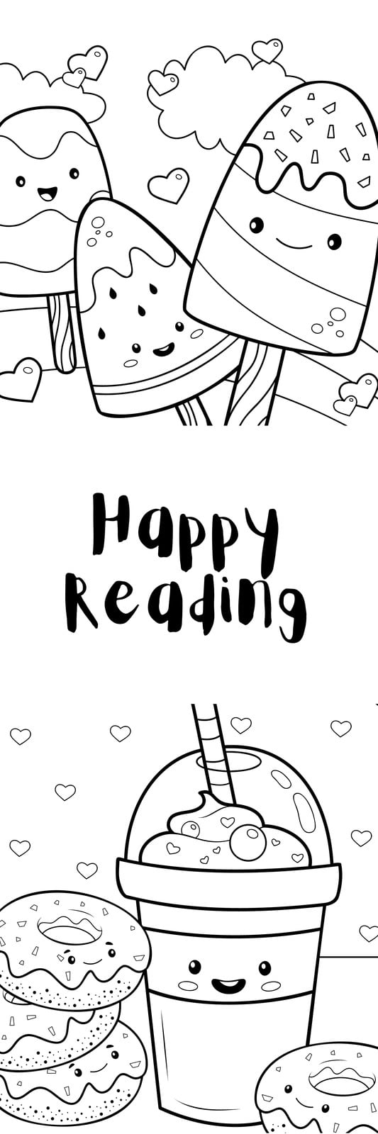 Bookmarks Black And White Printable Cartoon