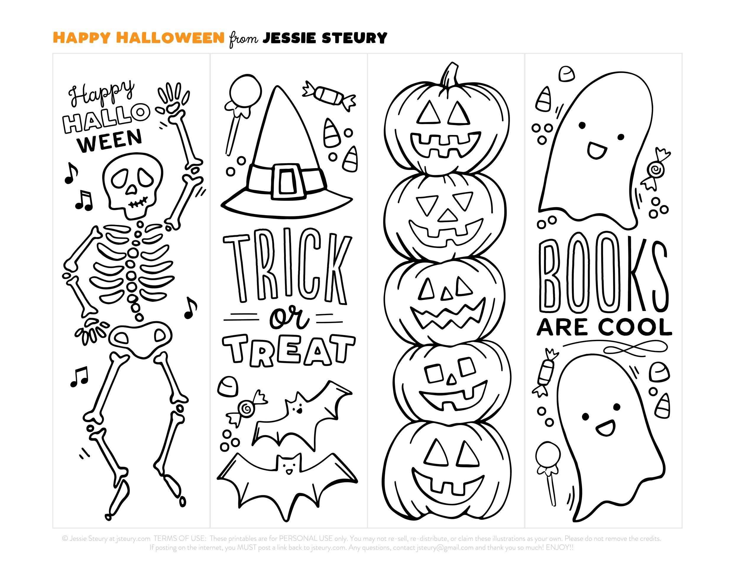 Hallween Bookmark That Is Printable