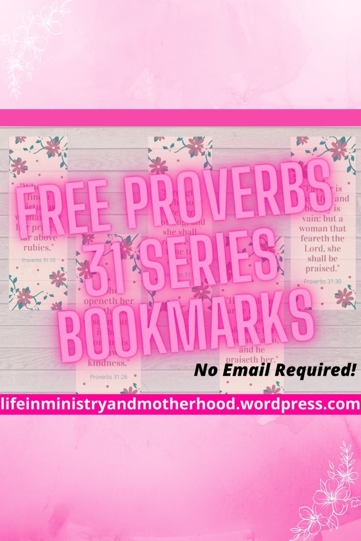 Free Printable Virtuous Woman Bookmark
