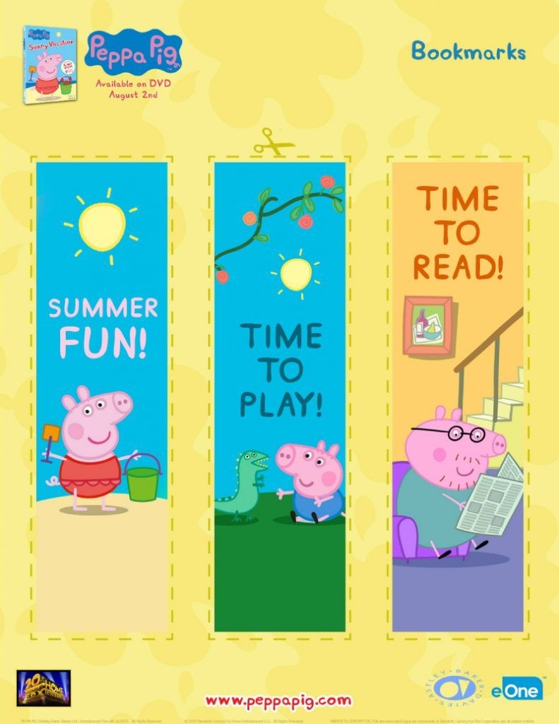 George From Peppa Pig Bookmark Printables