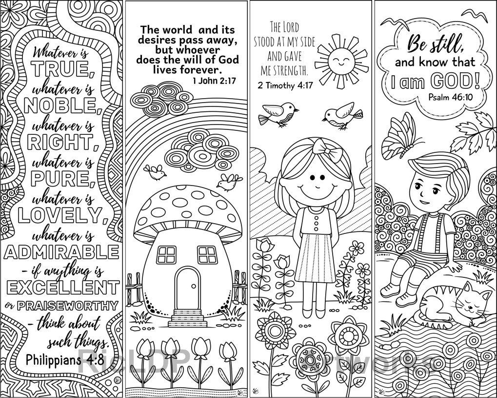 Printable Christian Bookmark Coloring Page