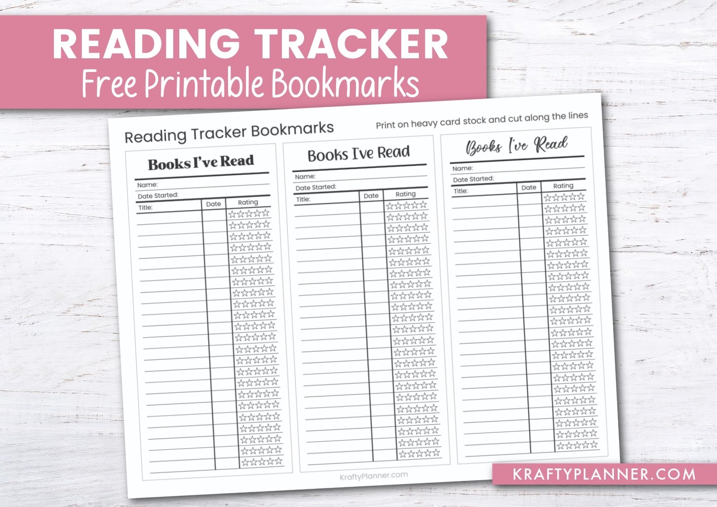 Book Tracker Bookmark Printable Free