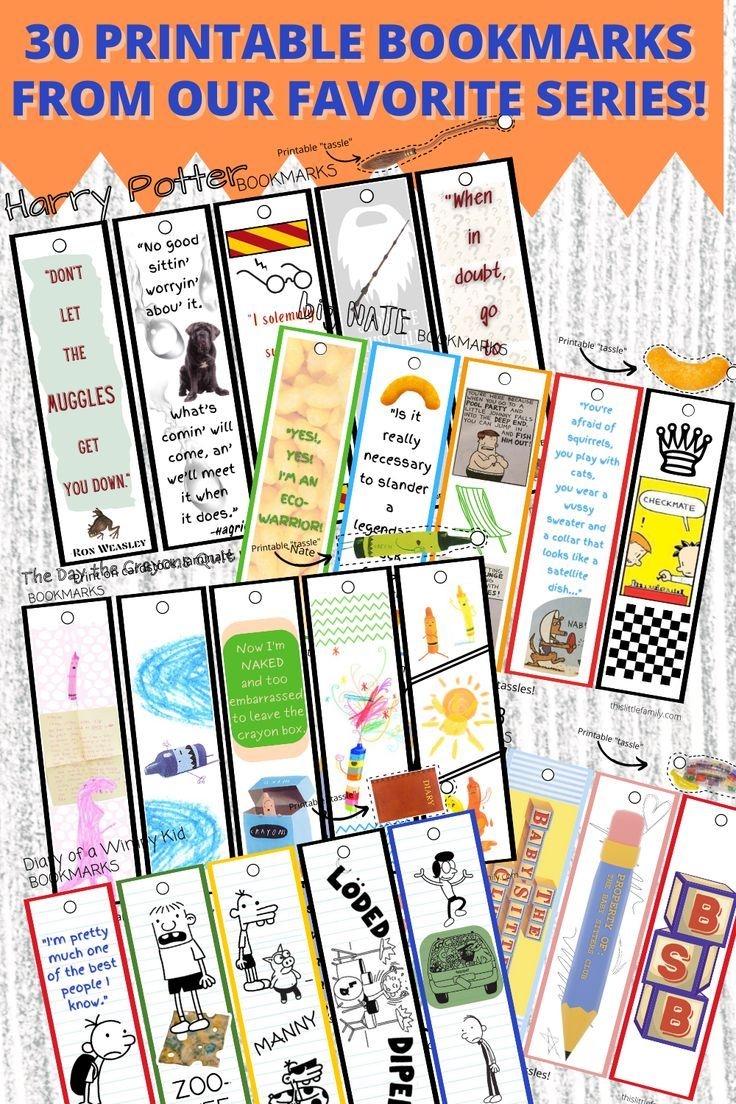 Diary Of A Wimpy Kidfree Printable Bookmarks