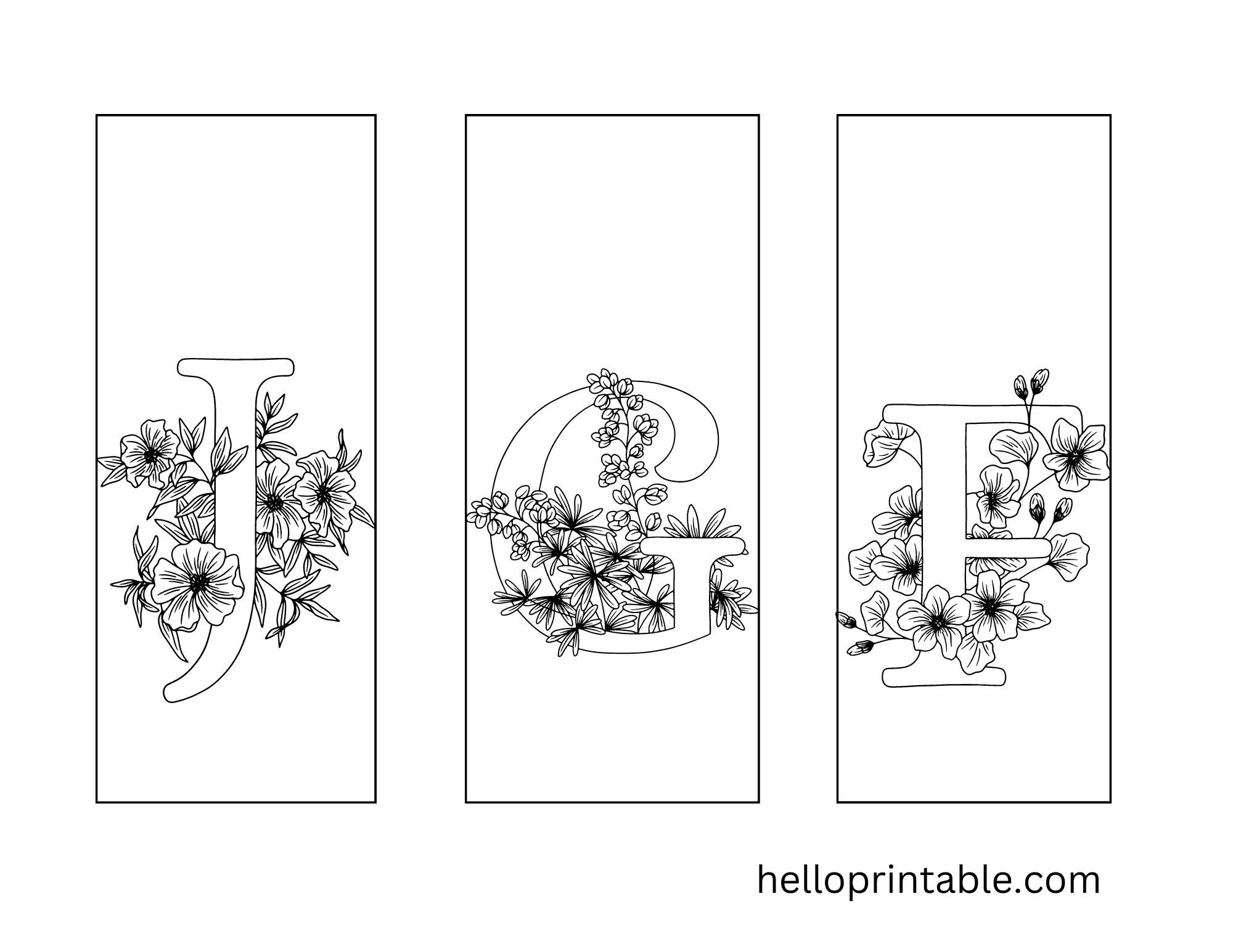 Printable Bookmarks With Letter J