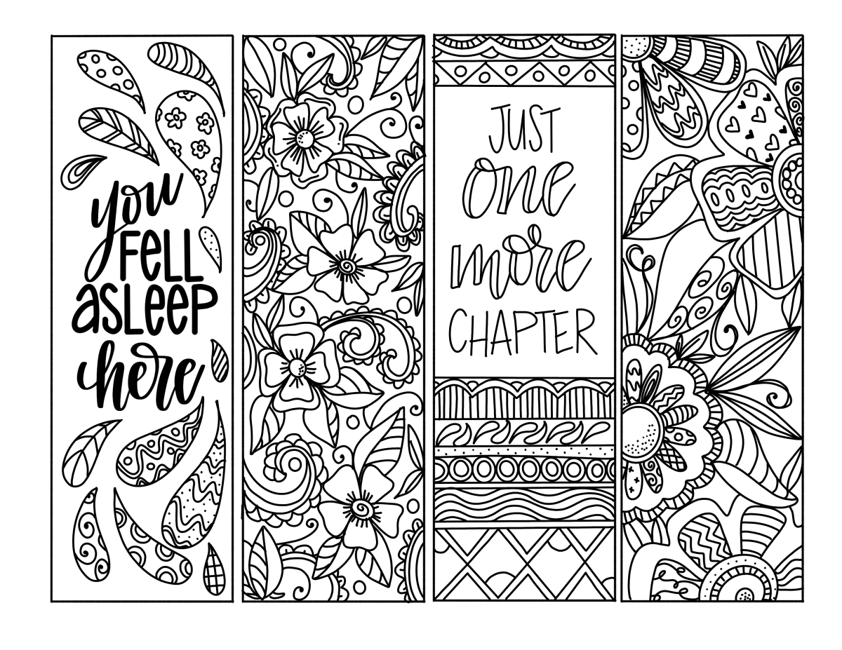 Free Printable Bookmarks Coloring For Adults