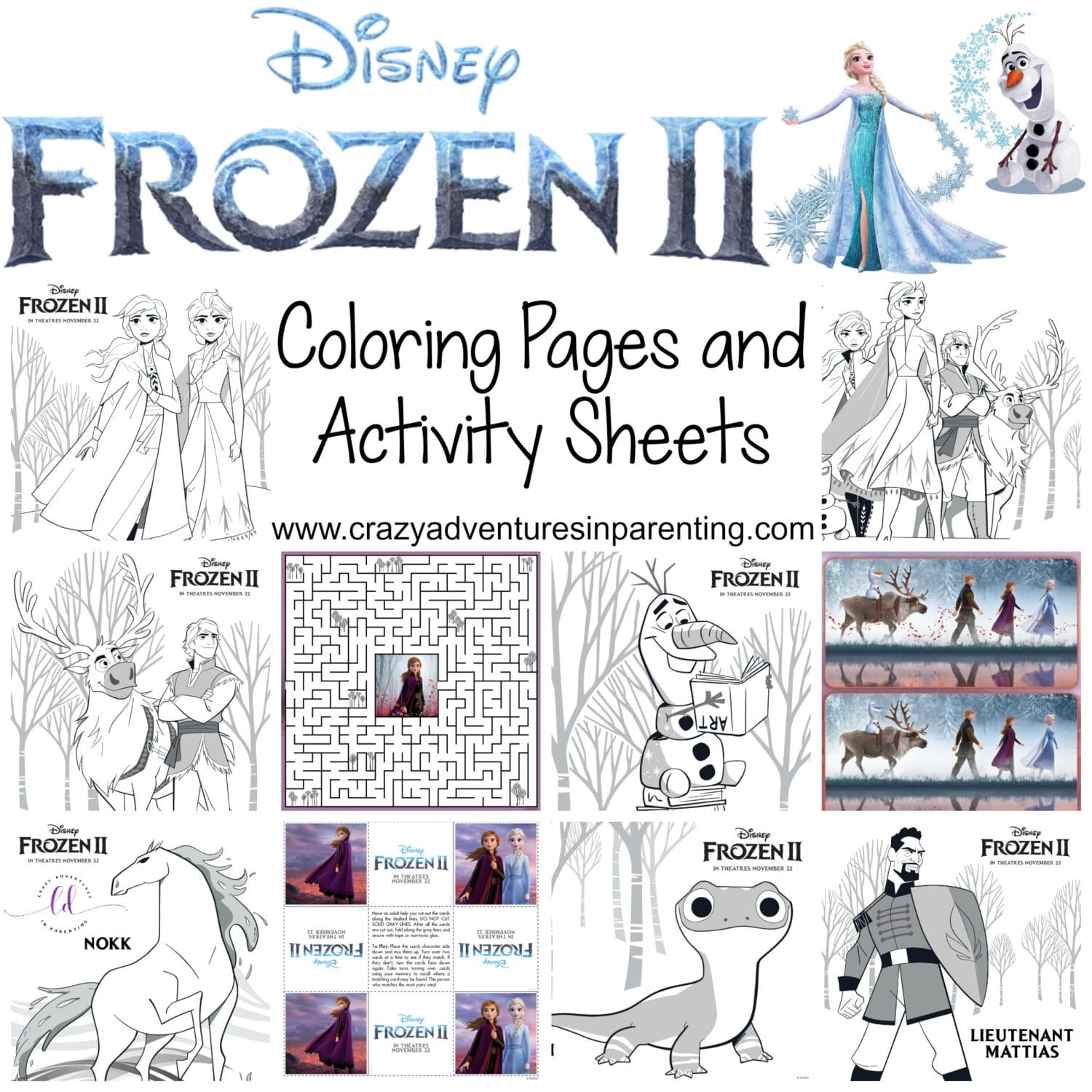 Free Printable Frozen Coloring Bookmarks
