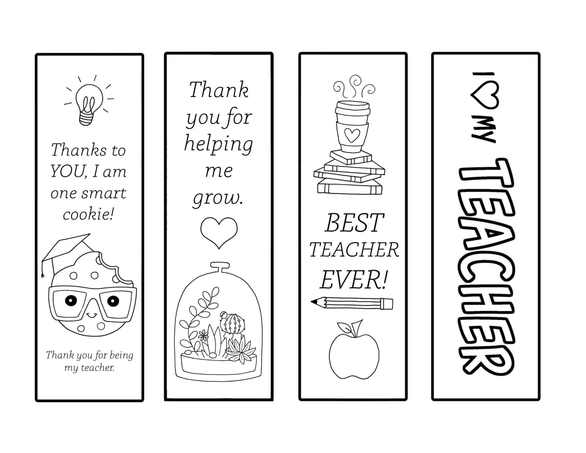 Free Printable Teacher Appreciation Bookmarks