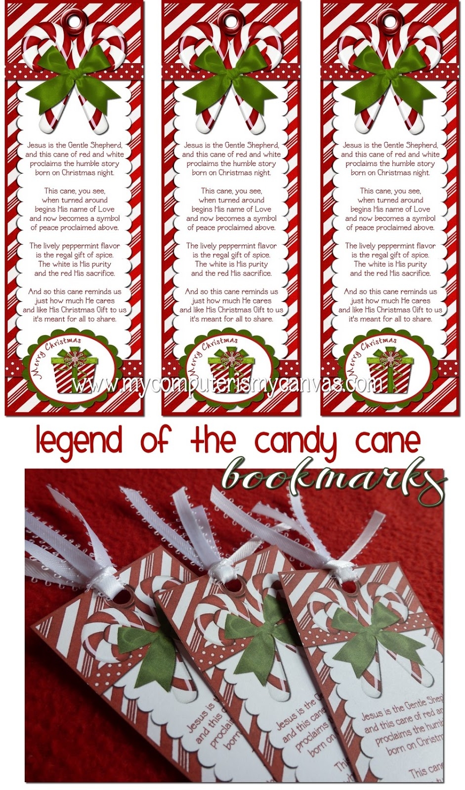 Legend Of The Candy Cane Printable Bookmark