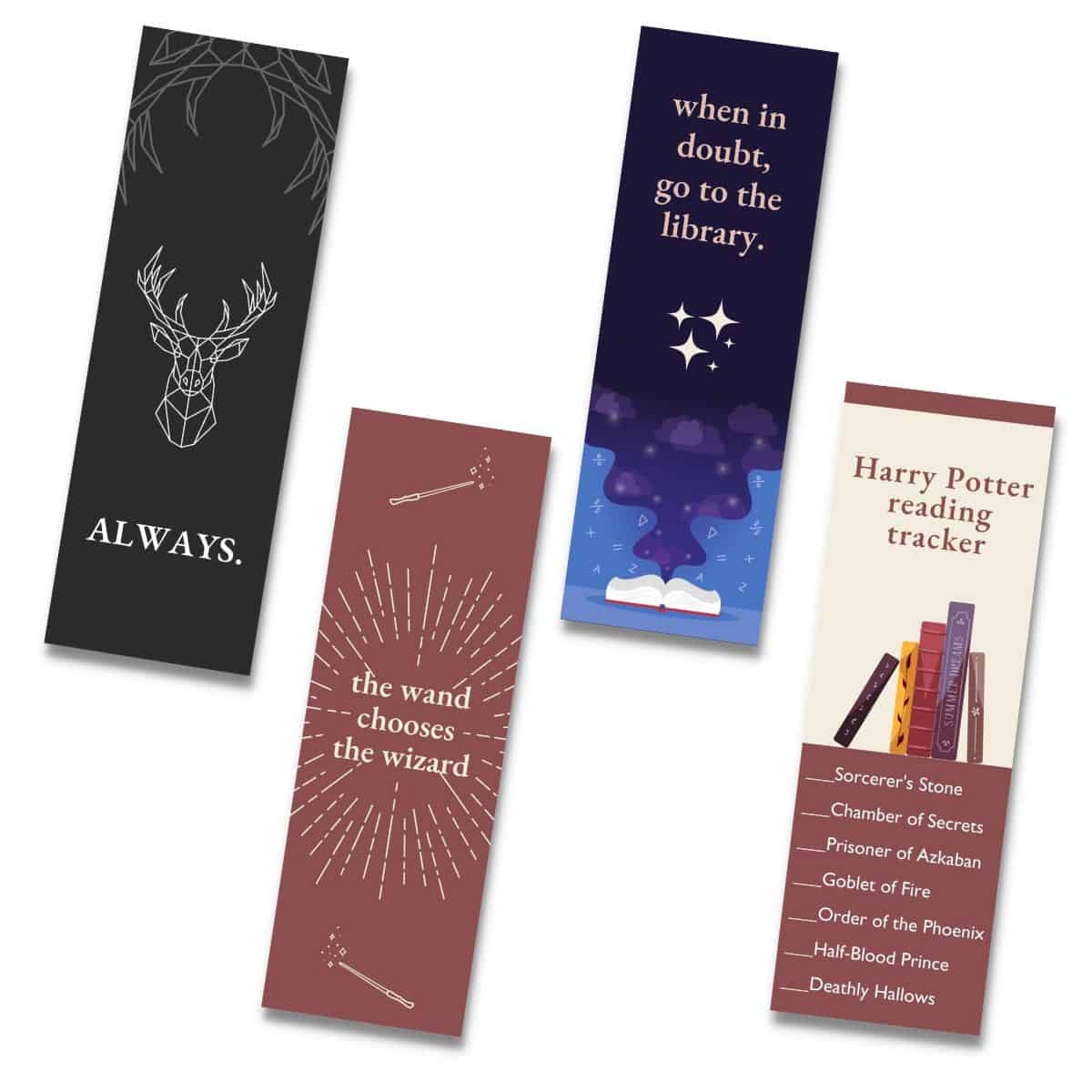 Harry Potter Bookmark Printable Per Book