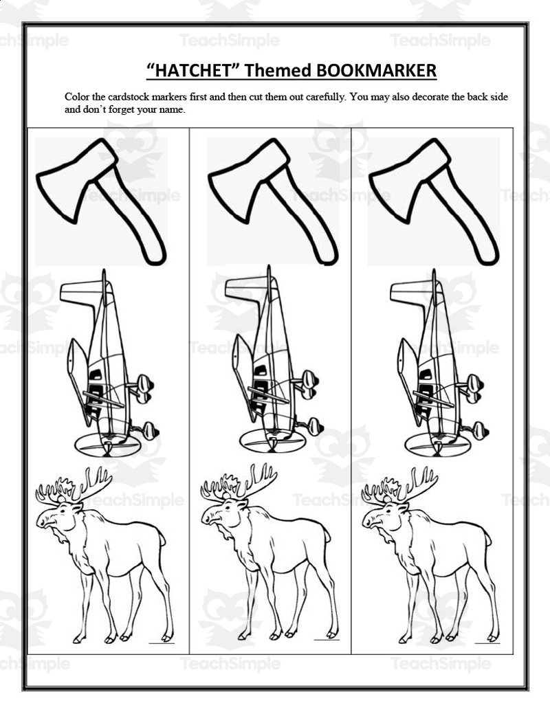 Printable Bookmarks Hatchet Printable Bookmarks