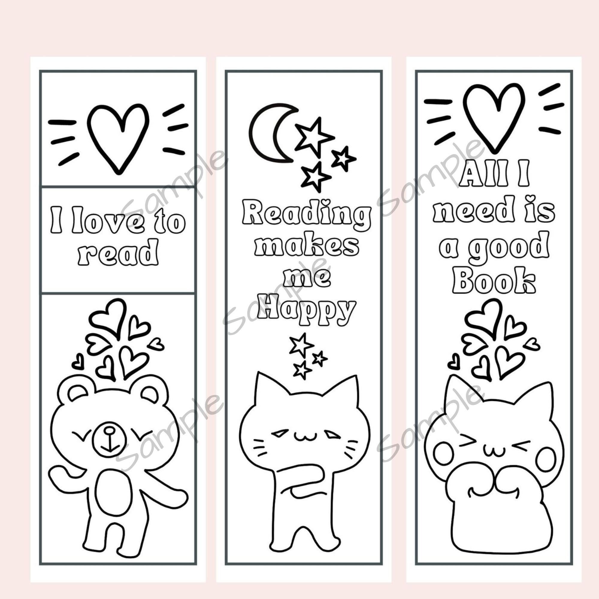 Black And White Anime Cat Printable Bookmarks