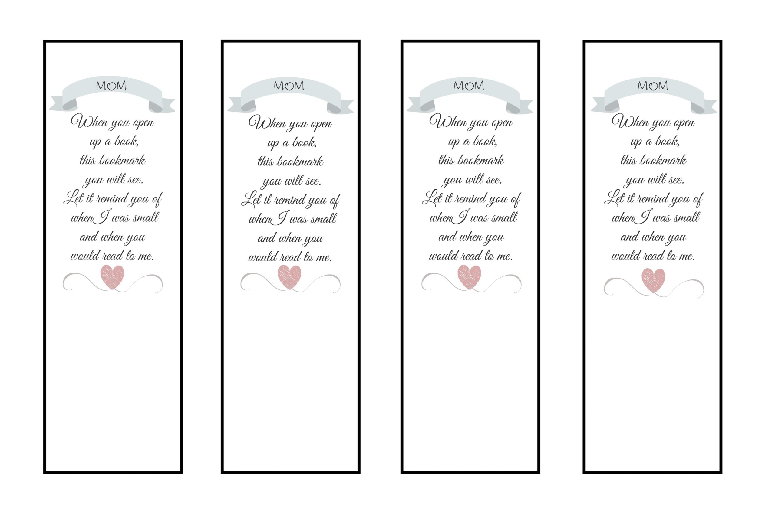Free Printable Bookmarks For Mom