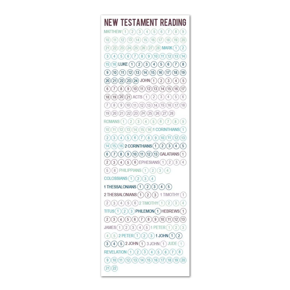 New Testament Reading Chart Printable Bookmark