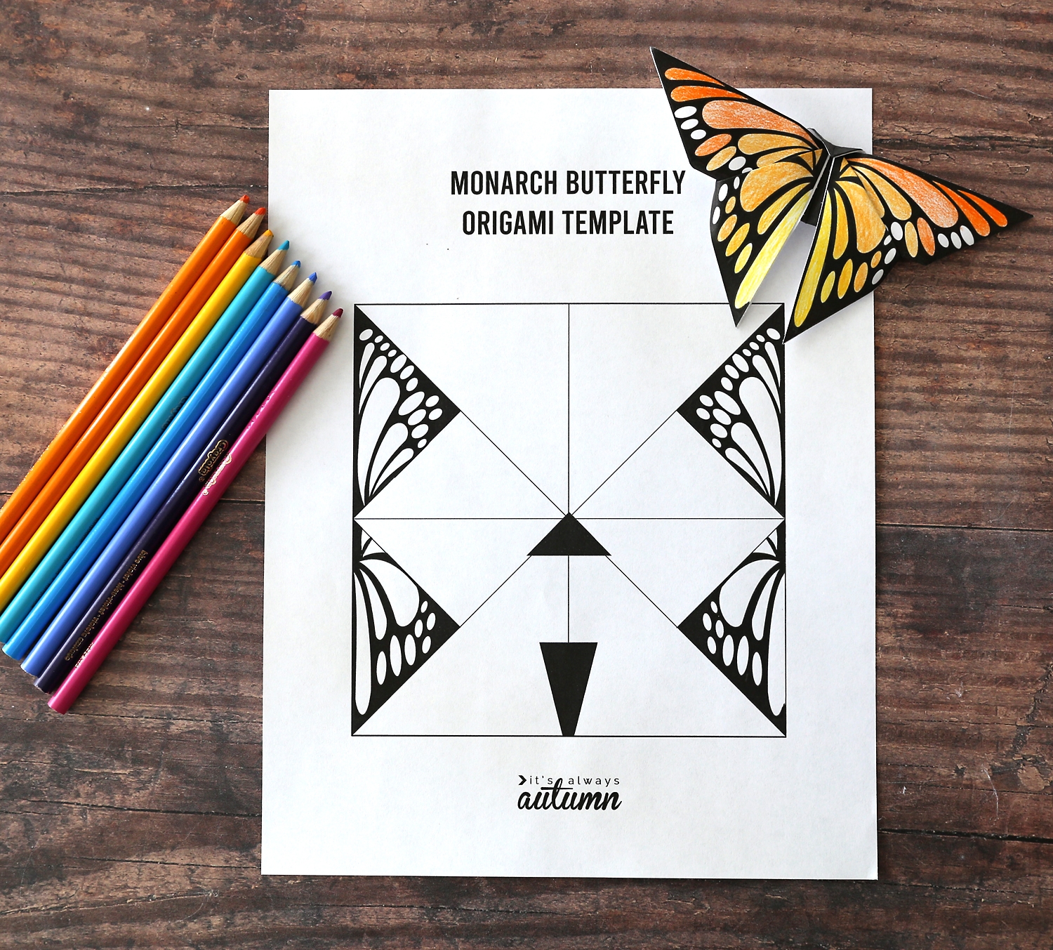 Printable Origami Bookmark Printable Origami Butterfly Bookmark