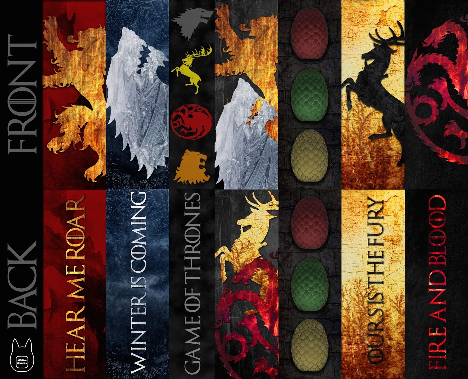 Printable Game Of Thrones Bookmarks