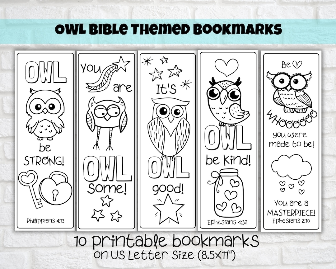 Printable Black And White Owl Bookmark