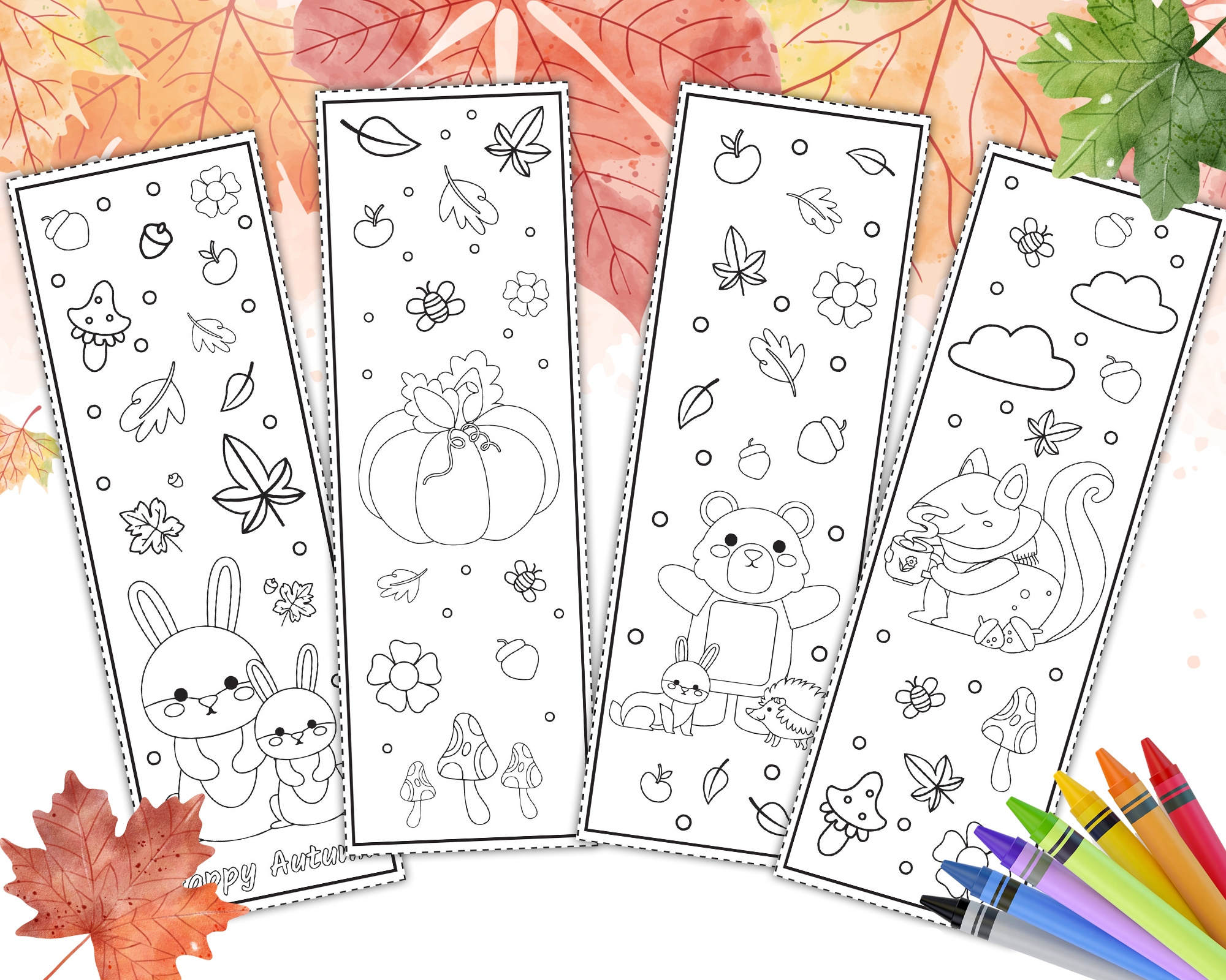 Printable Bookmarks To Color Fall