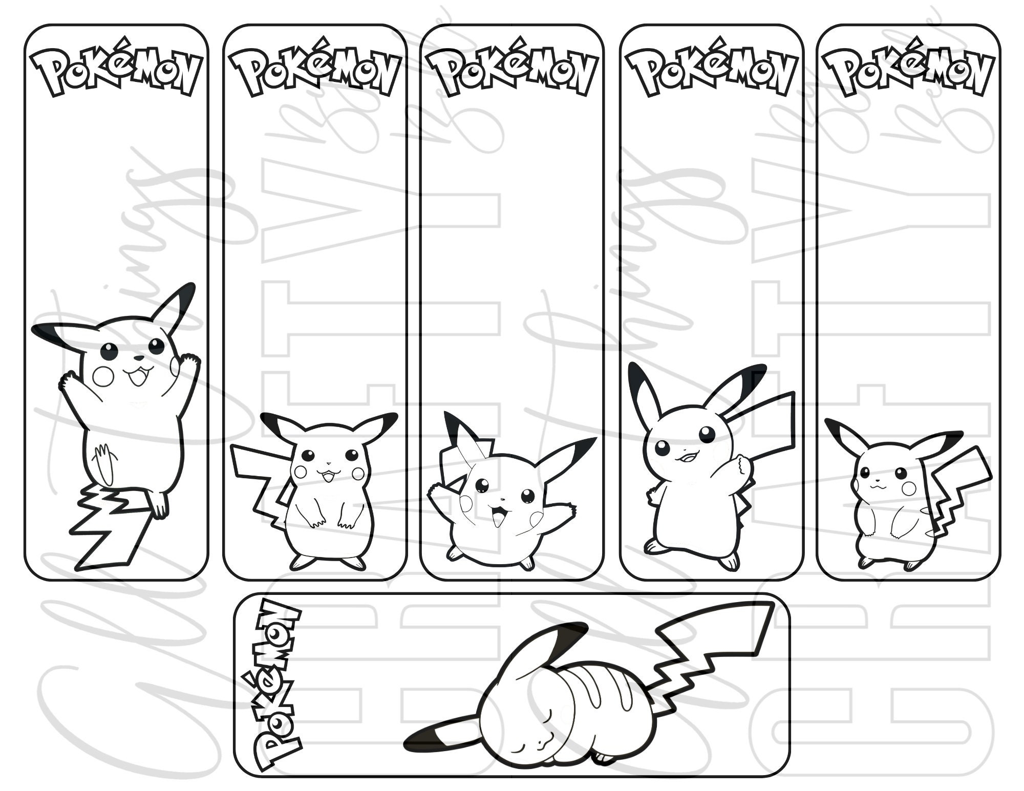 Printable Pokemon Bookmark To Color