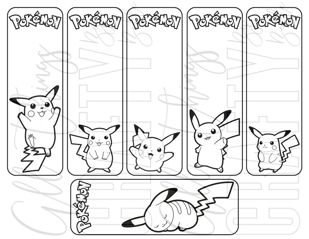 Pokemon Printable Bookmarks To Color