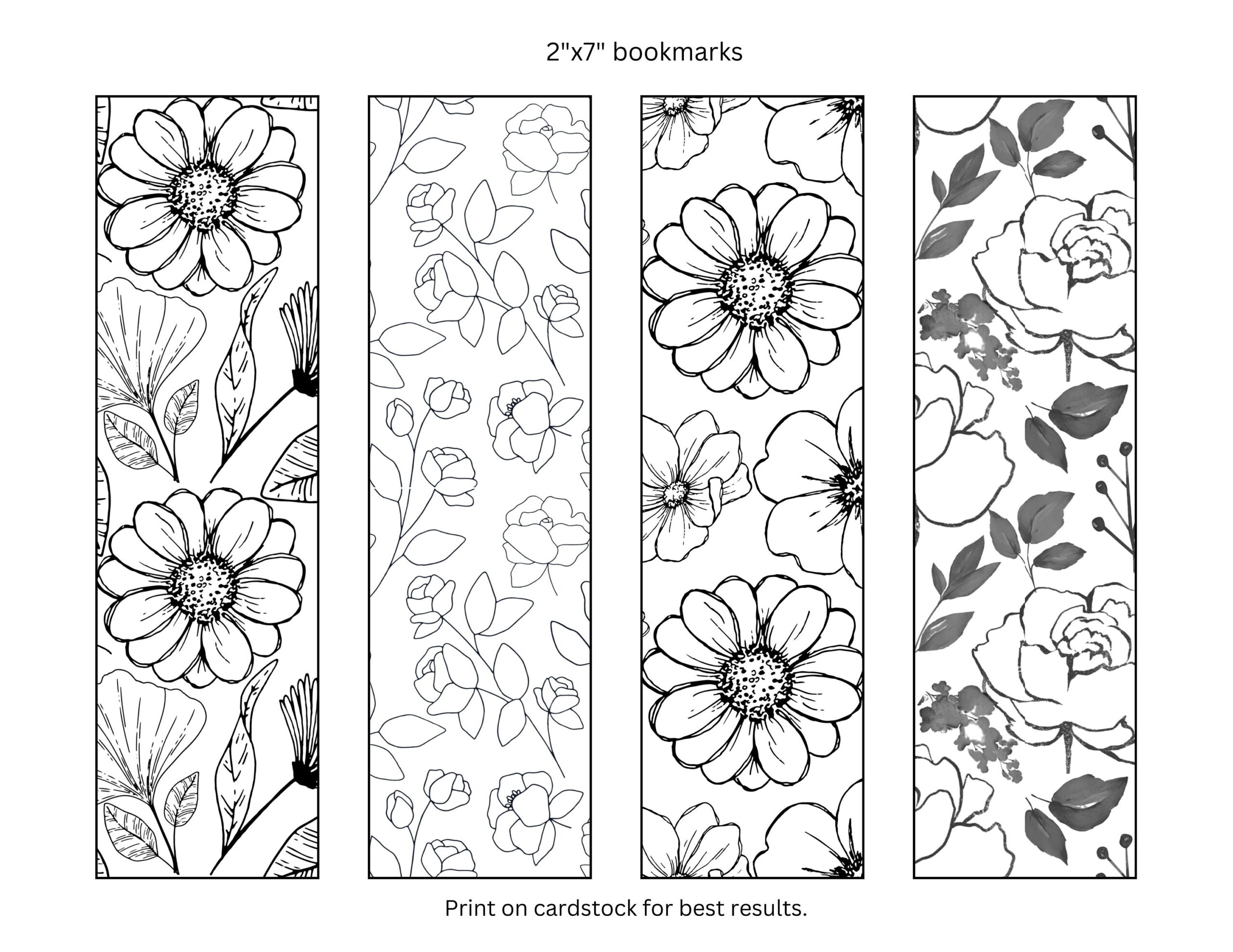 Aesthetic Bookmarks Printable Black And White