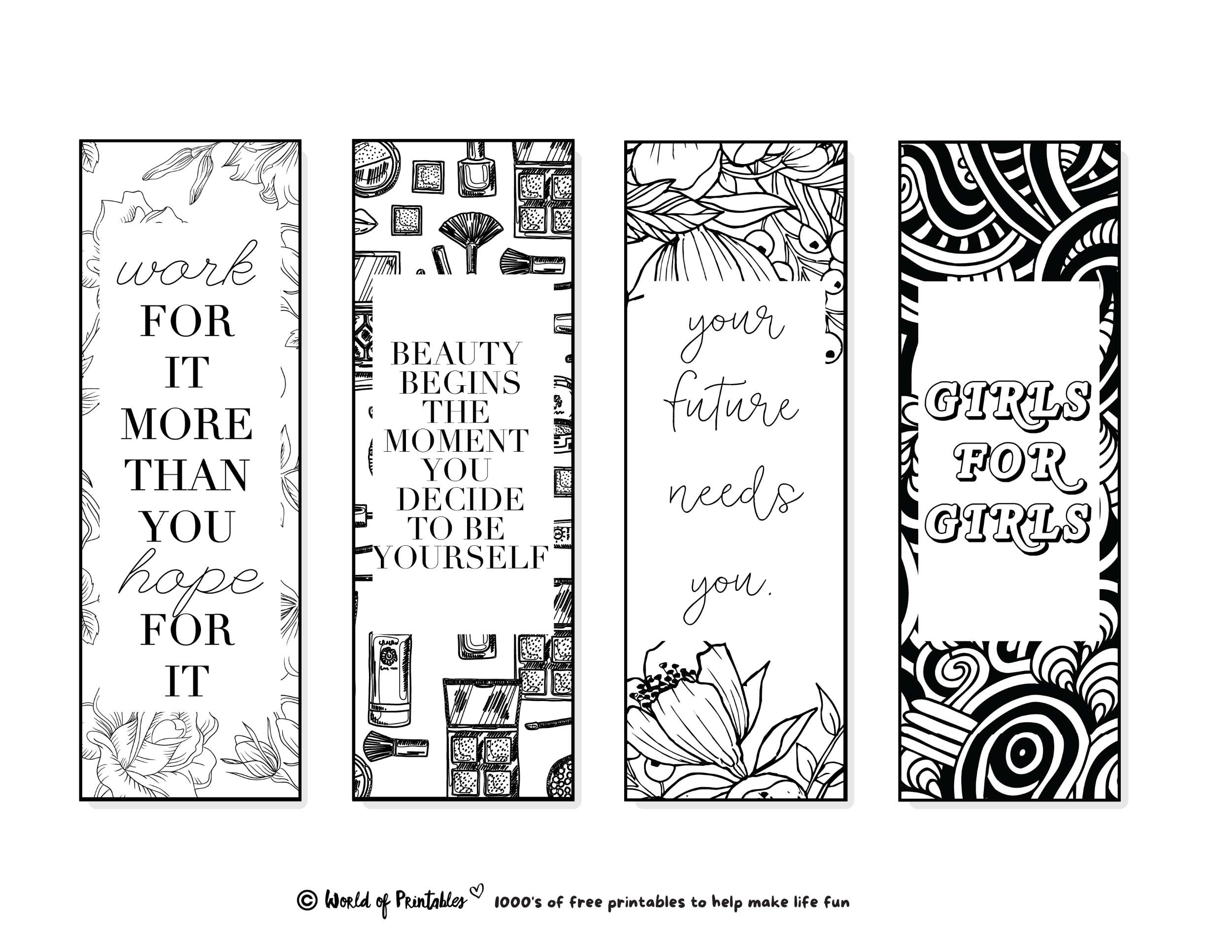 Bookmarks Printable Free Blank Quotes