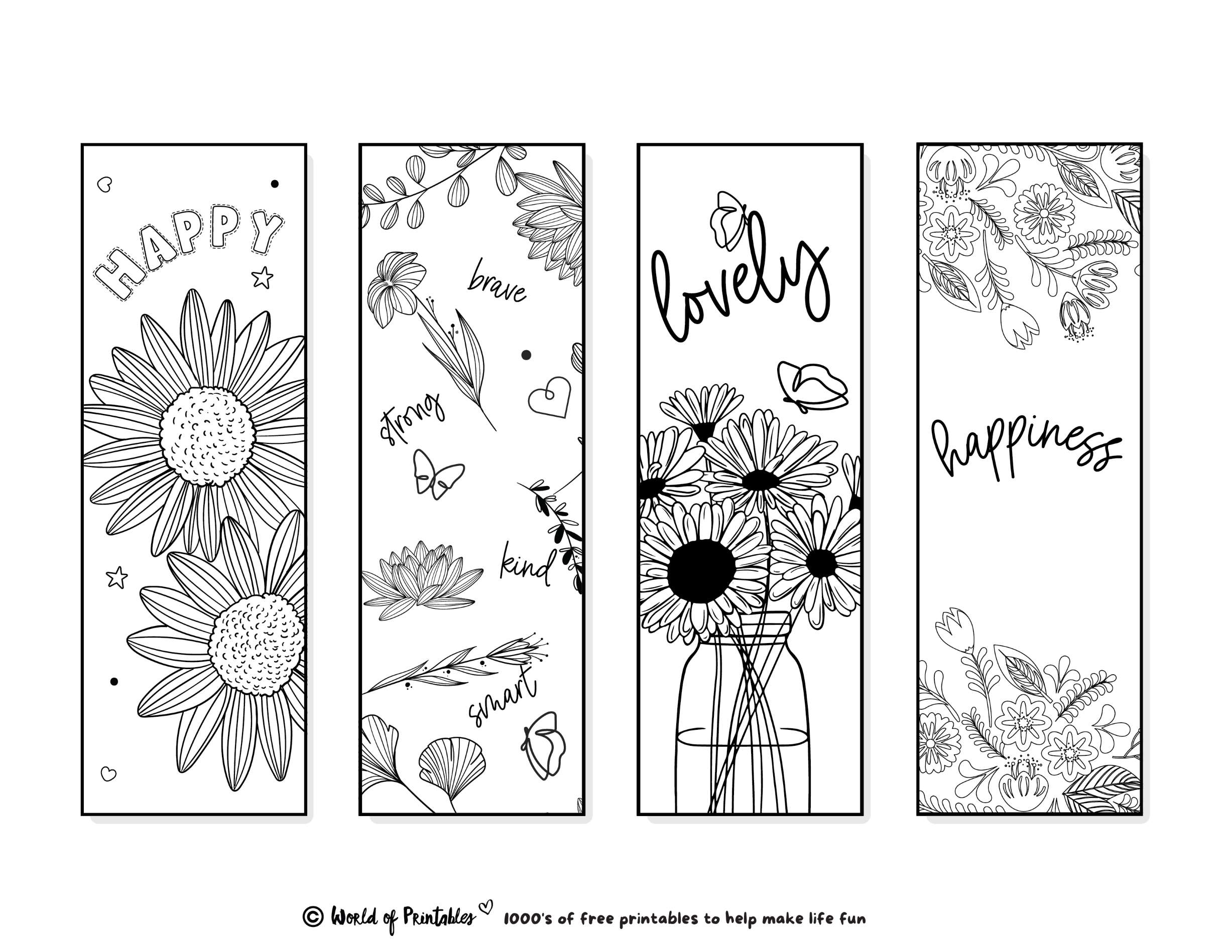 Printable Bookmarks To Color For Adults
