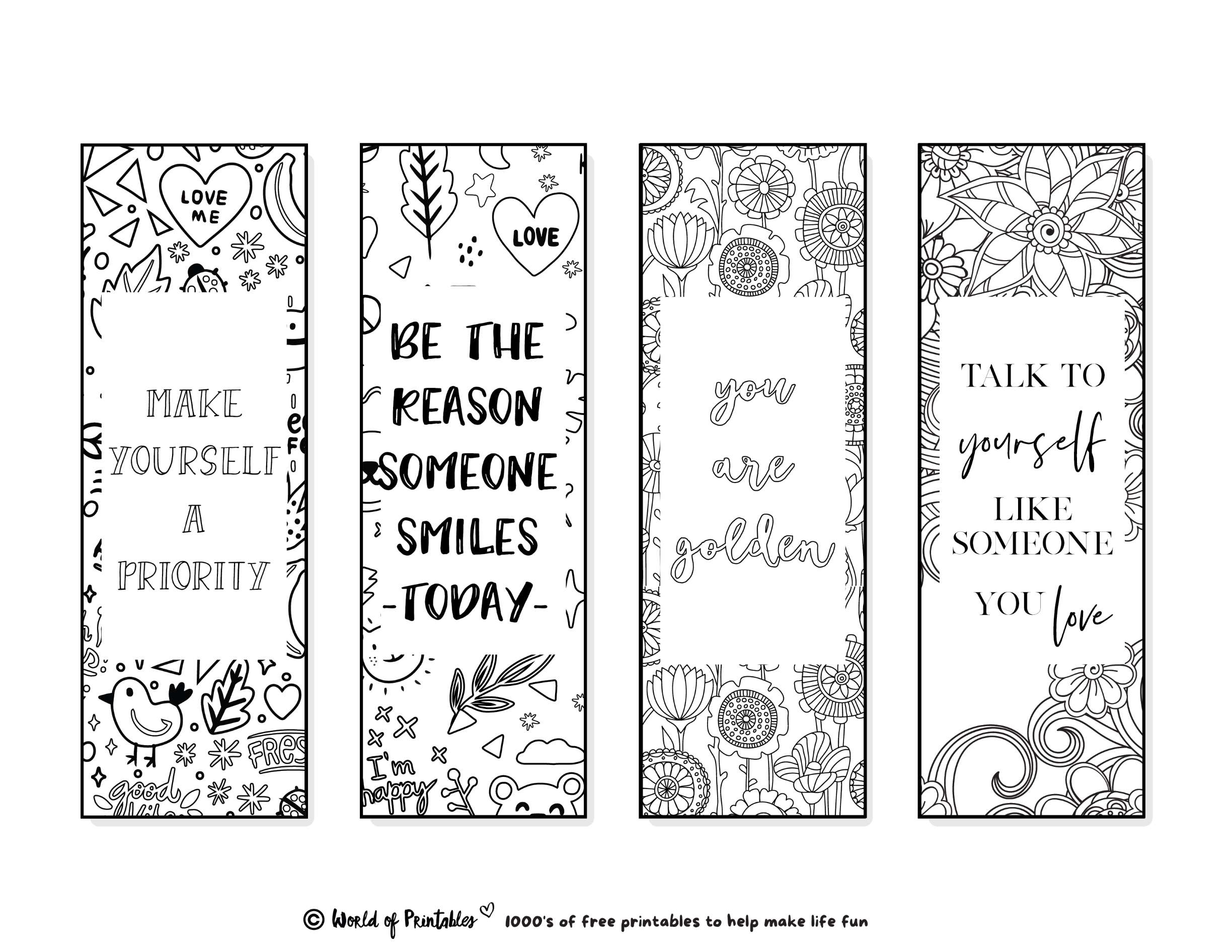 Free Printable Bookmark Templates To Color