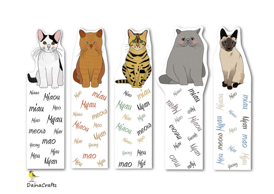 Printable Cat Bookmarks For Adults