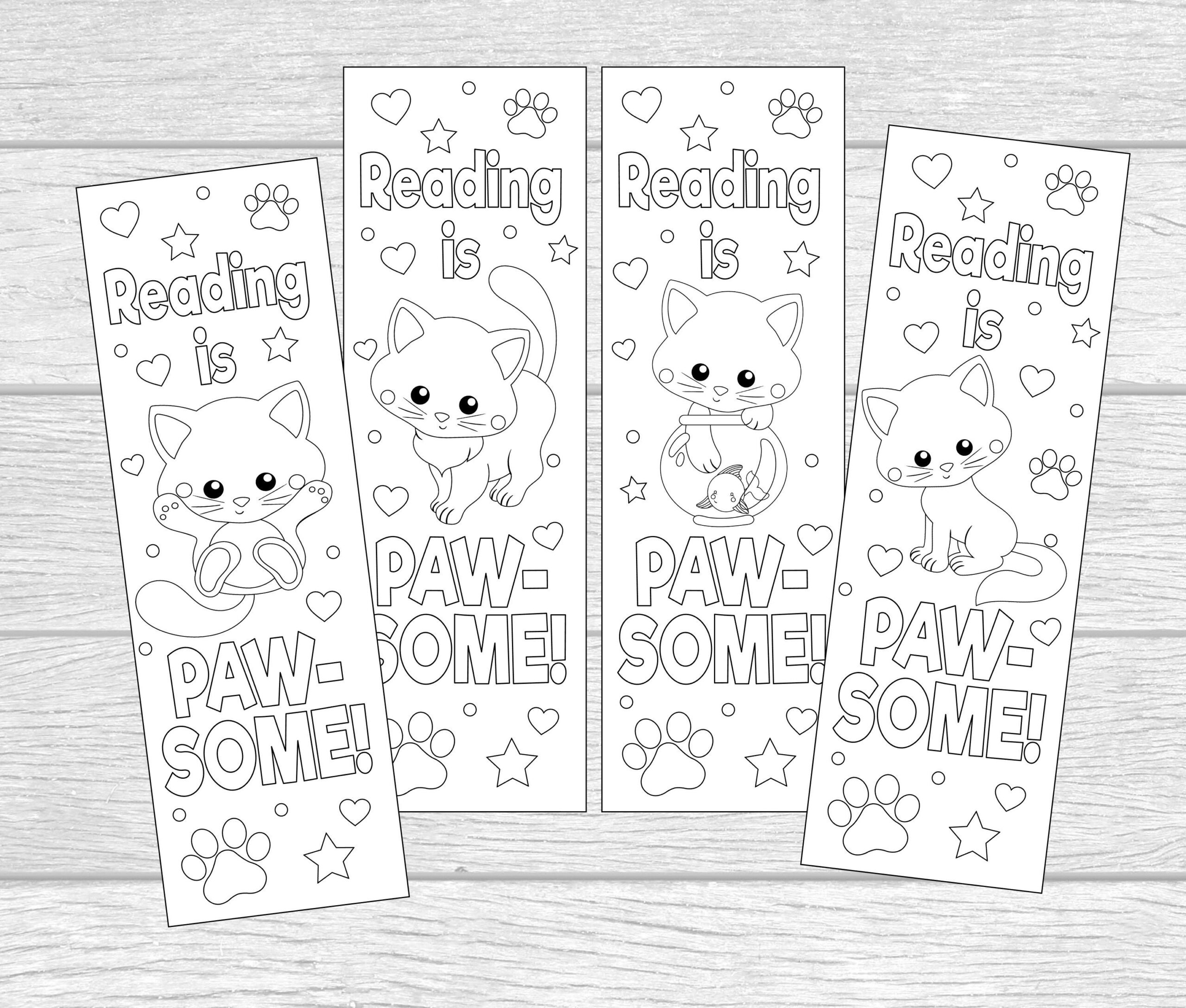 Free Kitty Printable Bookmarks To Color