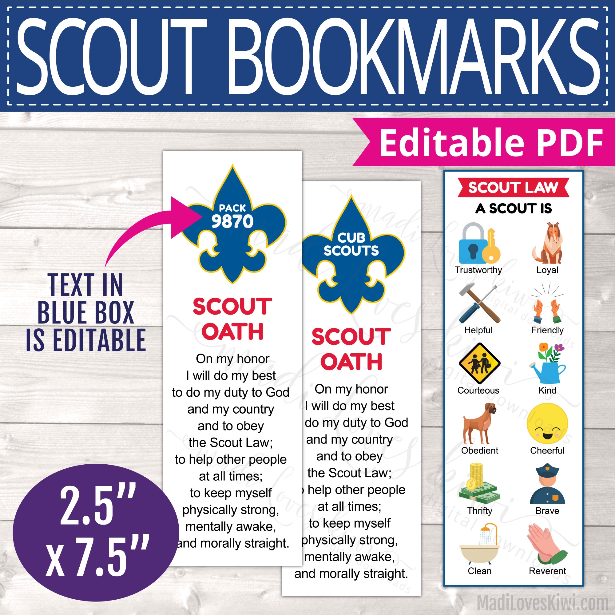 Free Printable Cub Scouts Bookmark